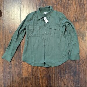 NWT Ann Taylor Green Button Down